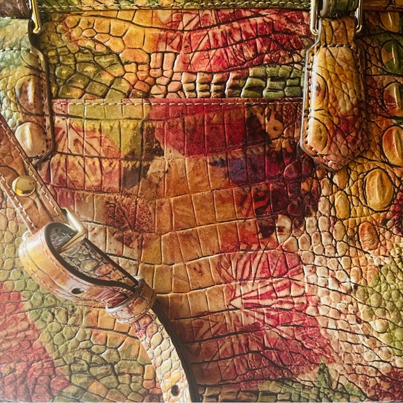 🍂VIVID BRAHMIN MINI ASHER FALL FOLIAGE CROC EMBOSSED LEATHER MELBOURNE! - Picture 7 of 16
